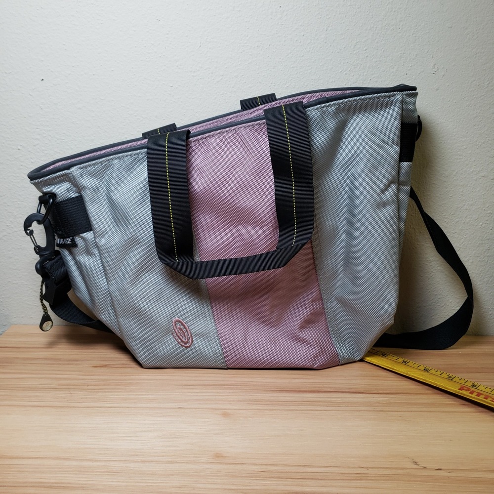 TimBuk2 Cargo Tote Messenger Bag Gray Violet Colorblock Travel Weekend Carryall